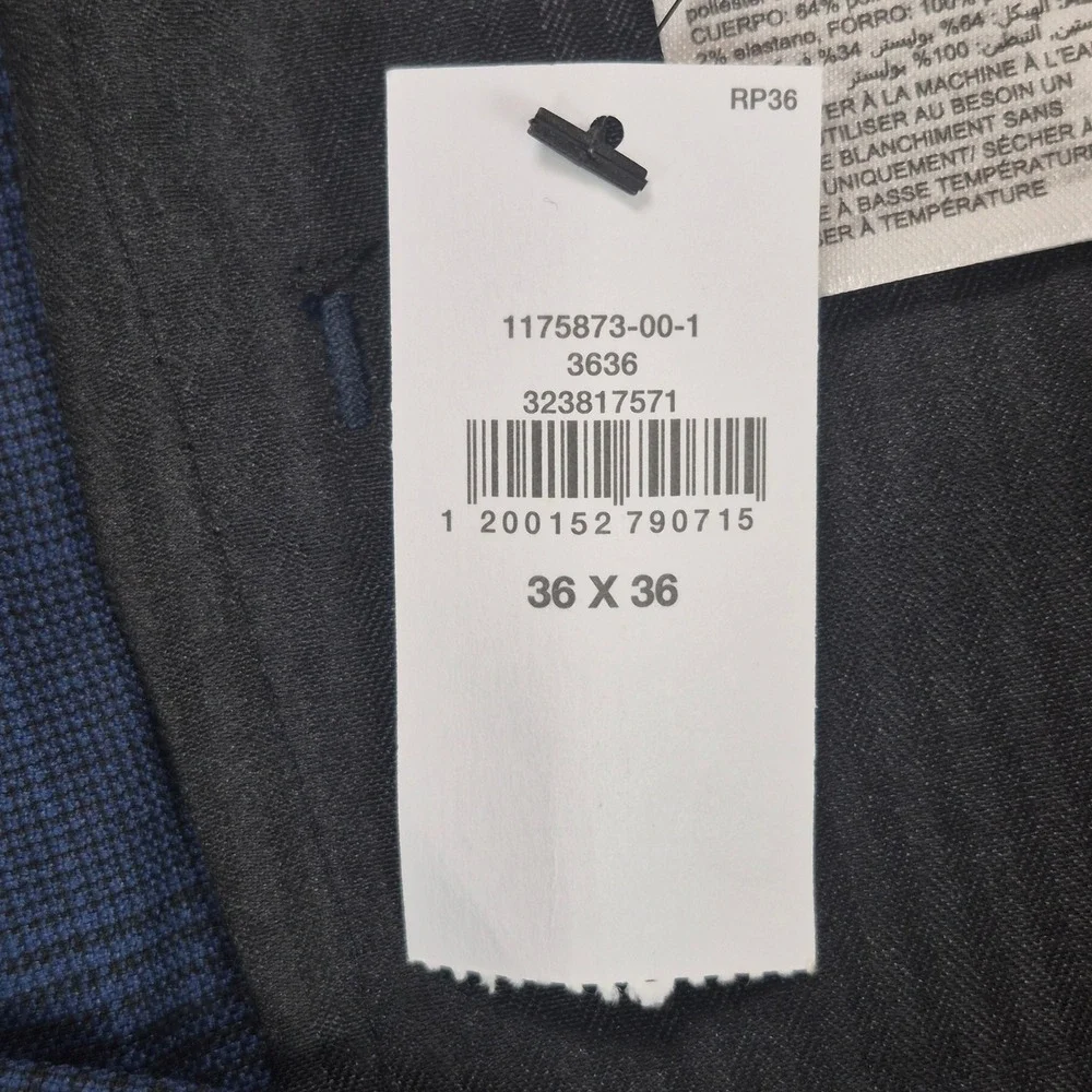 NWT Banana Republic Suit Mens 46L Blue Glen Plaid Prince of Wales Wool Blend